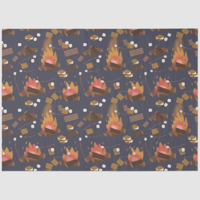 Papel De Seda Aventura al aire libre y malvaviscos (Anverso)