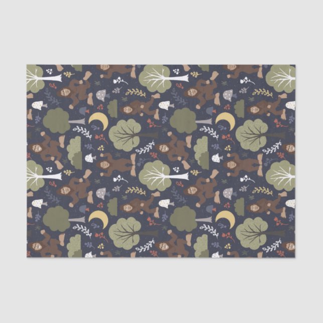 Papel De Seda Aventura de medianoche del bosque de Bigfoot (Anverso)