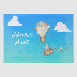 Papel De Seda Aventura espera animales de mono con globos de air