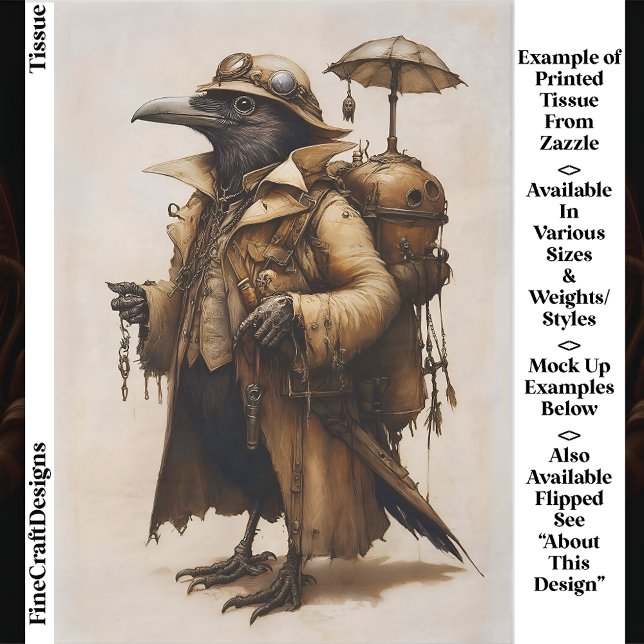 Papel De Seda Aventurera Exploradora Cuervo Steampunk EG7L Decou (Subido por el creador)