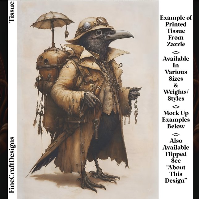 Papel De Seda Aventurera Exploradora Cuervo Steampunk EG7R Decou (Subido por el creador)