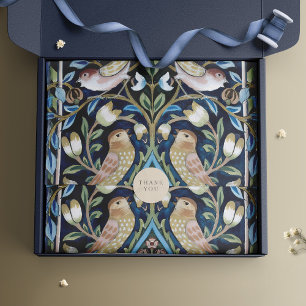 Papel De Seda Aves Acuarela Vintage Floral William Morris
