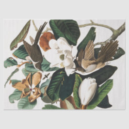 Papel De Seda Aves antiguas y flores desconchan