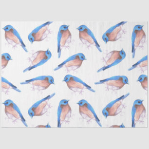 Papel De Seda Aves azul orientales pájaros adorables