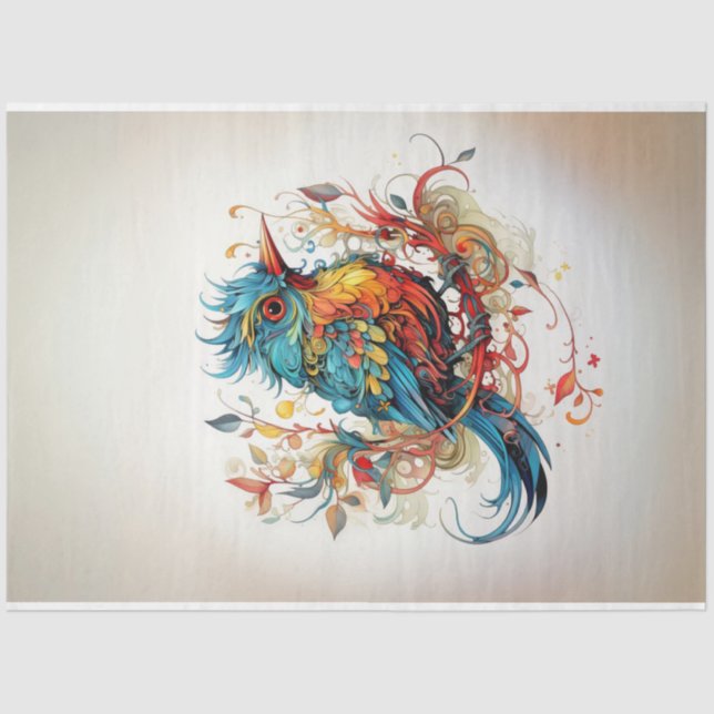 Papel De Seda Aves de arte pop de desconfianza del paraíso (Anverso)