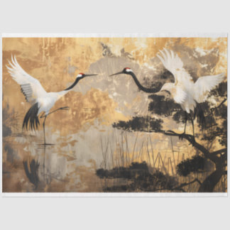 Papel De Seda Aves de grúa japonesas
