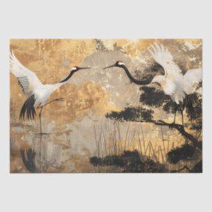 Papel De Seda Aves de grúa japonesas