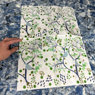 Papel De Seda Aves de la vida silvestre de Hawái Floral abstract