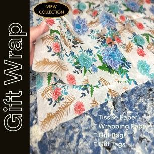 Papel De Seda Aves de la vida silvestre de Hawái Floral abstract