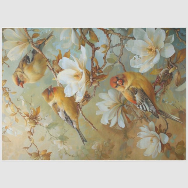 Papel De Seda Aves doradas 2 (Anverso)