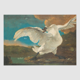 Papel De Seda Aves hermosas, pintura de época de cisne blanco