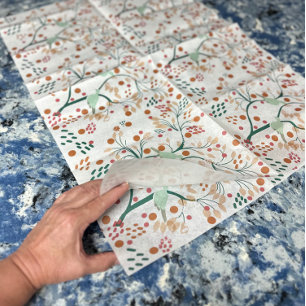 Papel De Seda Aves salvajes de Hawái Resumen Floral Tropical