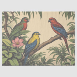 Papel De Seda Aves tropicales Ilustracion audaz