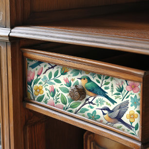 Papel De Seda Aves vetustas y patrones florales