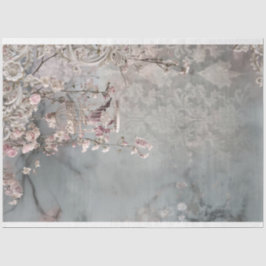 Papel De Seda Aves y Aves, Shabby Chic Floral Fantasía