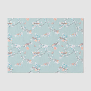 Papel De Seda Aves y flores