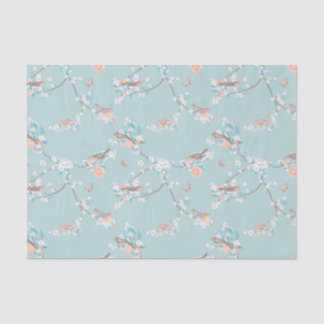 Papel De Seda Aves y flores