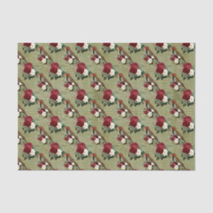 Papel De Seda Aves y flores de época