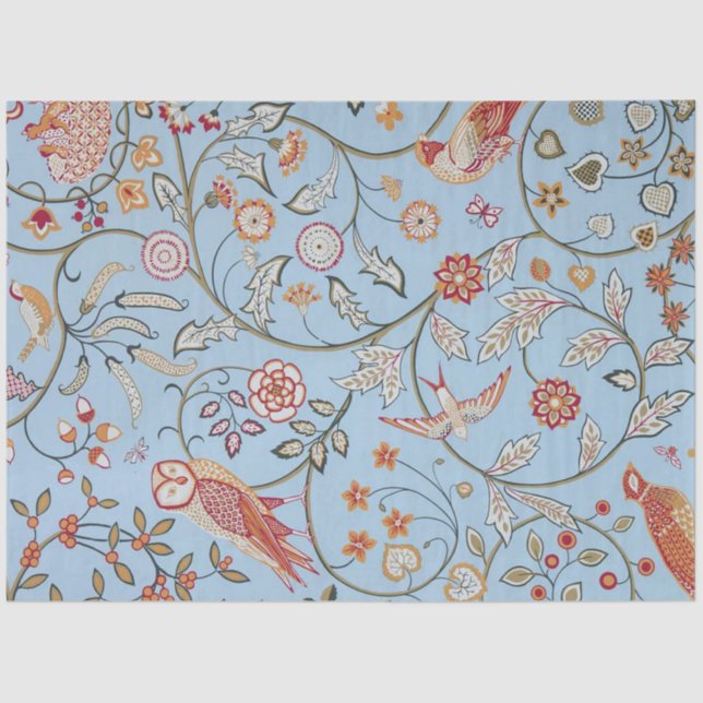 Papel De Seda Aves y flores, William Morris (Anverso)