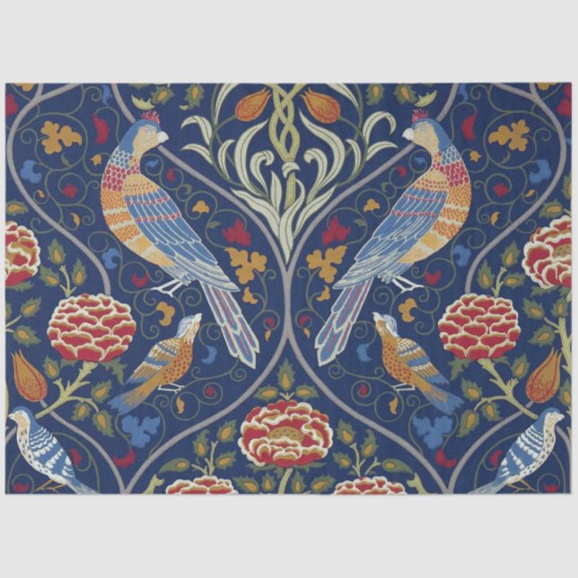 Papel De Seda Aves y flores, William Morris (Anverso)