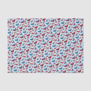 Papel De Seda Aves y manzanas de invierno