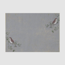 Papel De Seda Aves y ramas antiguas