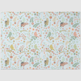 Papel De Seda Aves y ramas de Shabby Azul