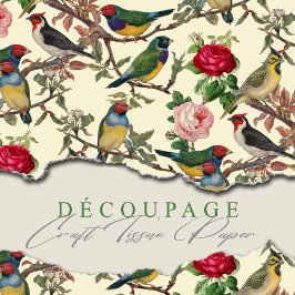 Papel De Seda Aves y Rosas Chintzy de Victoria