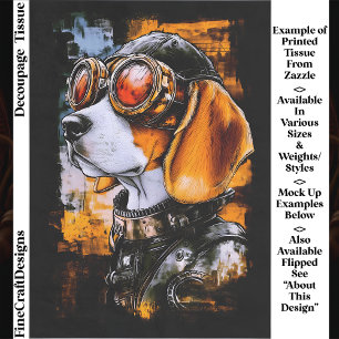 Papel De Seda Aviador Canino Lindo de Estilo Steampunk EZ1L Deco