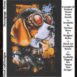 Papel De Seda Aviador Canino Steampunk Adorable Decoupage EZ1R B