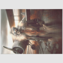 Papel De Seda Aviador fantasma al atardecer - Decoración vintage