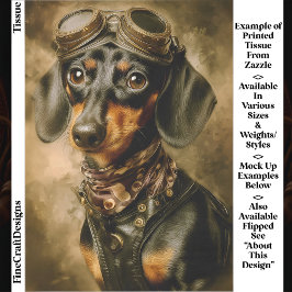 Papel De Seda Aviador Steampunk Dachshund EP7L Decoupage