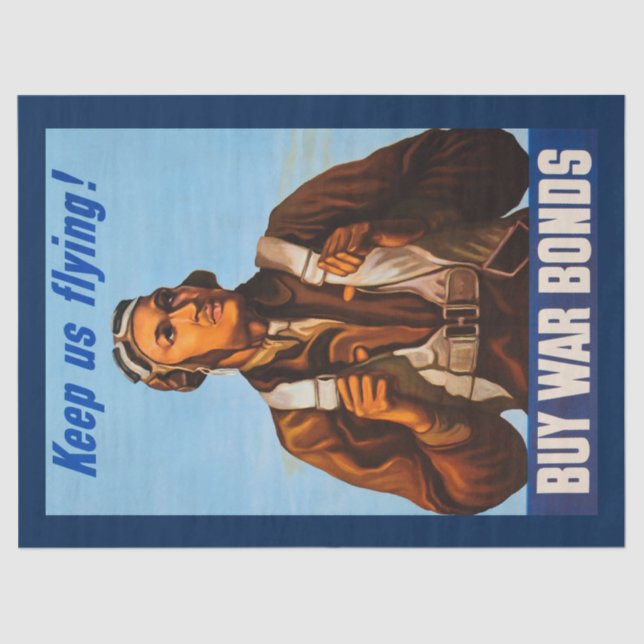 Papel De Seda Aviadores afroamericanos luchan contra pilotos de  (Anverso)