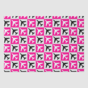Papel De Seda Avión de aviones de aviación rosados geométricos