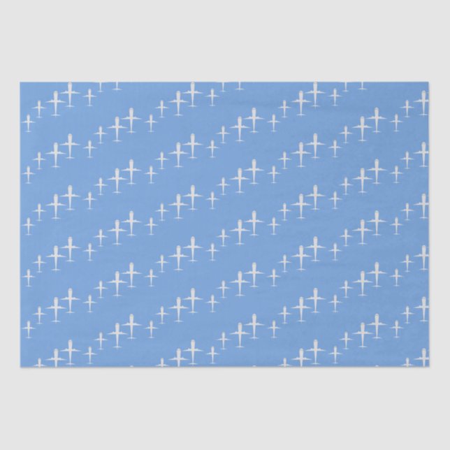 Papel De Seda Avión en azul personalizado (Anverso)
