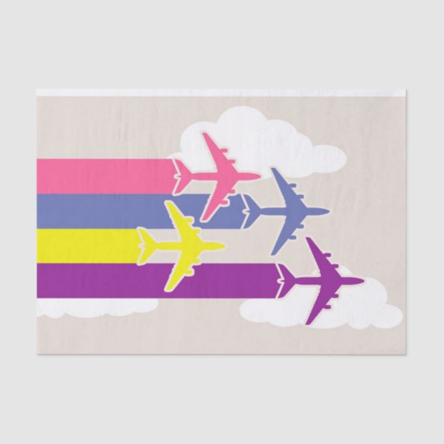 Papel De Seda Aviones coloridos (Anverso)