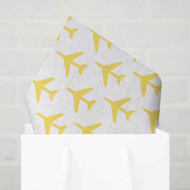 Papel De Seda Aviones Naranja Yellow Pink Travel Flight (Bolsa de regalo)