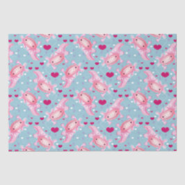 Papel De Seda Axolotl Amor rosa