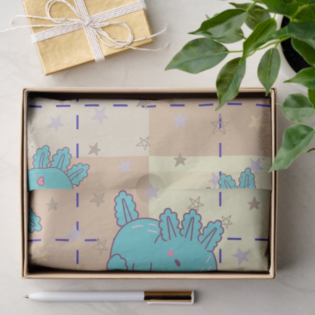 Papel De Seda Axolotl lindo y adorable (Regalo )