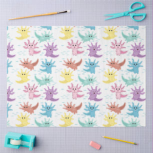 Papel De Seda Axolotl Niños Cute Patrón Salamander