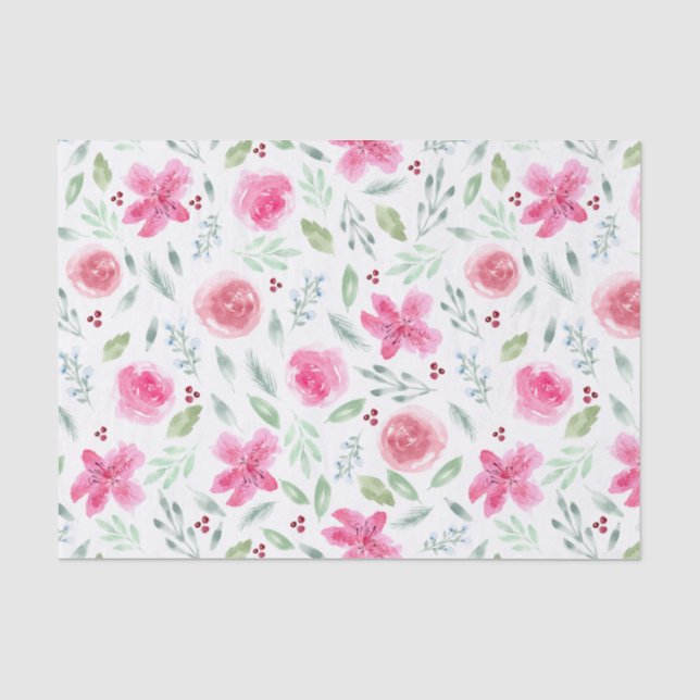Papel De Seda Azaleas y Rosas acuáticos (Anverso)