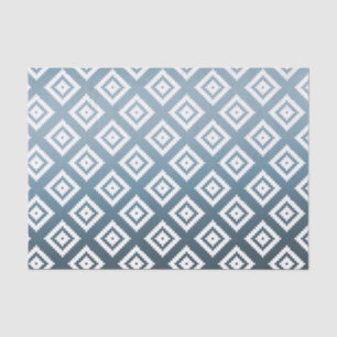Papel De Seda Azteca tribal blanca verde azulada