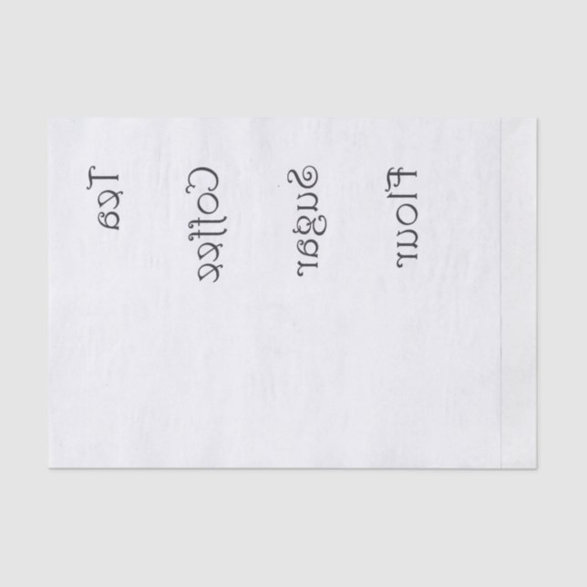 Papel De Seda Azúcar de harina de café inverso (Anverso)