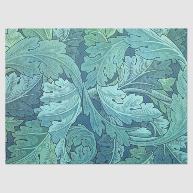 Papel De Seda Azul Acanthus Leaf (Anverso)