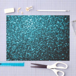 Papel De Seda Azul acuático brillante purpurina brillos