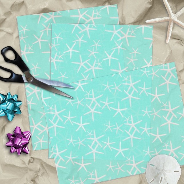 Papel de seda azul acuático con patrón de estrella (Subido por el creador)