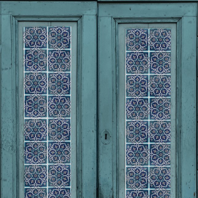 Papel De Seda Azul arábigo Verde azulado y decoración en mosaico (Subido por el creador)