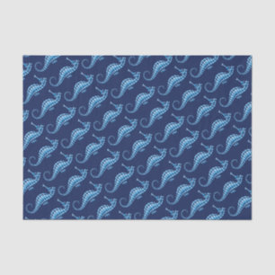 Papel De Seda Azul caballito de mar
