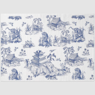 Papel De Seda Azul Chinoiserie Tiger Blue Flow Decoup