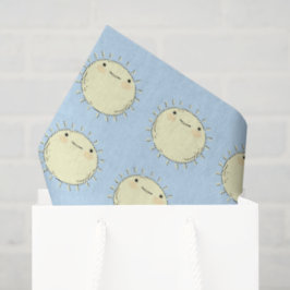 Papel de seda azul cielo con sol de dibujos animad